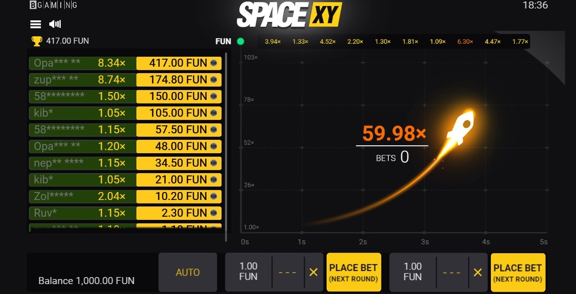 Modul de joc Space xy.